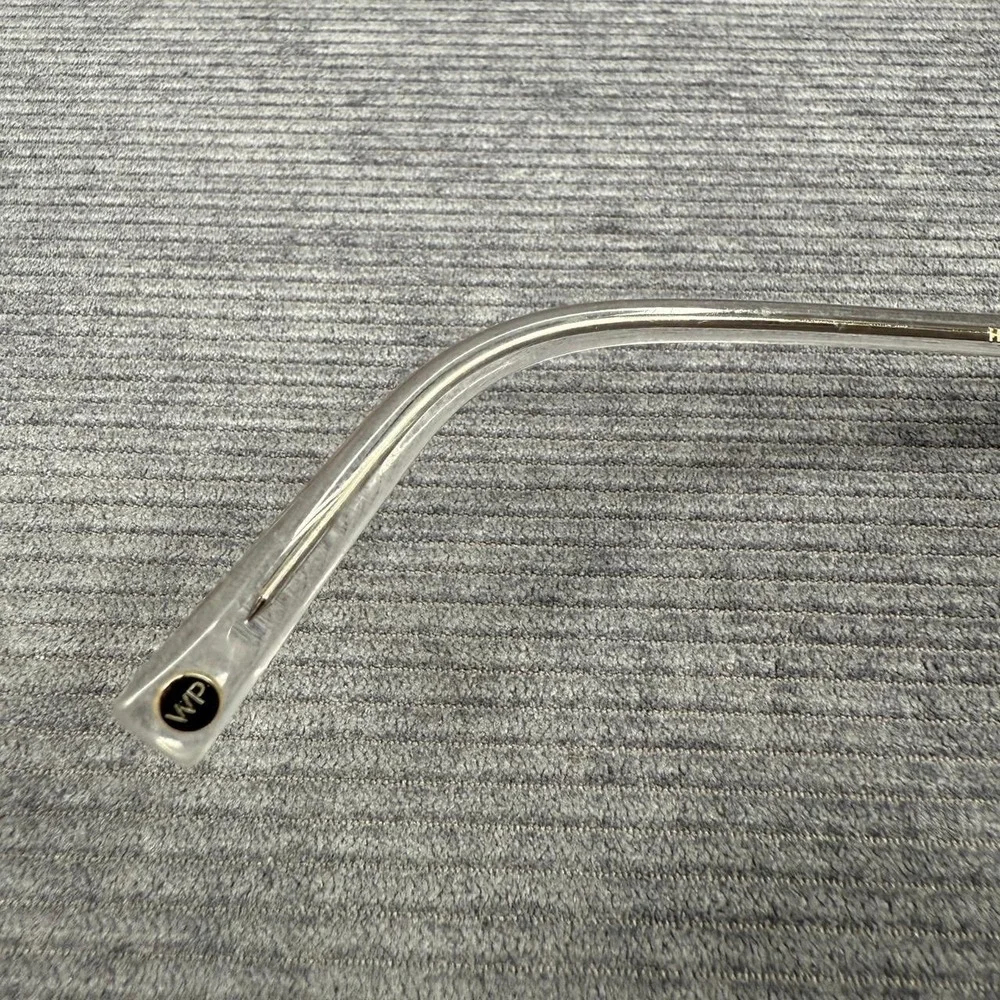 Warby Parker Haskell Eyeglasses Crystal Clear Round Frames 49-22-145 Glitter